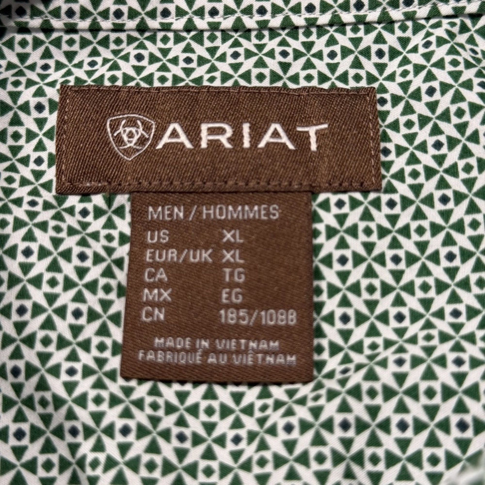 Ariat Green Patterned Casual Button Down Shirt - image 4
